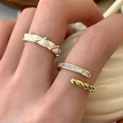 Sparkling Zircon Ring For Women Girls Trendy Elegant Engagement Jewelry Gifts