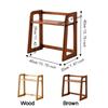 Modern Bamboo Double Layer Cup Holder Large Capacity Space Saving Tea Set Storage Rack Stable Kitchen Shelf for Kitchen