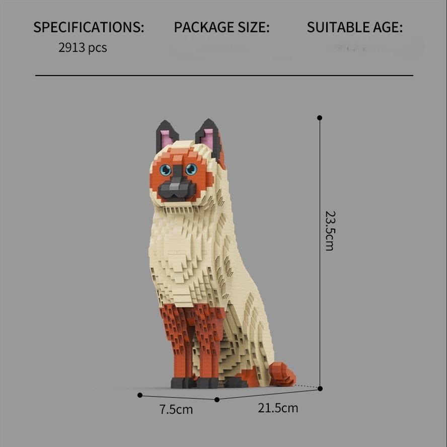 Mini Blocks Dog Realistic Designer Animal Golden Retriever Kit Persian Ragdoll Cat Creative Stem Educational Toy Home Decoration