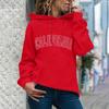 Women's Fashion Casual  New Year Print Hooded Sweatshirt Loose Sports Pullover