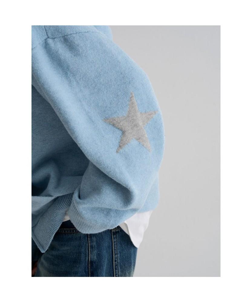 8Seconds Embroidered Point Hooded Cardigan Sky Blue