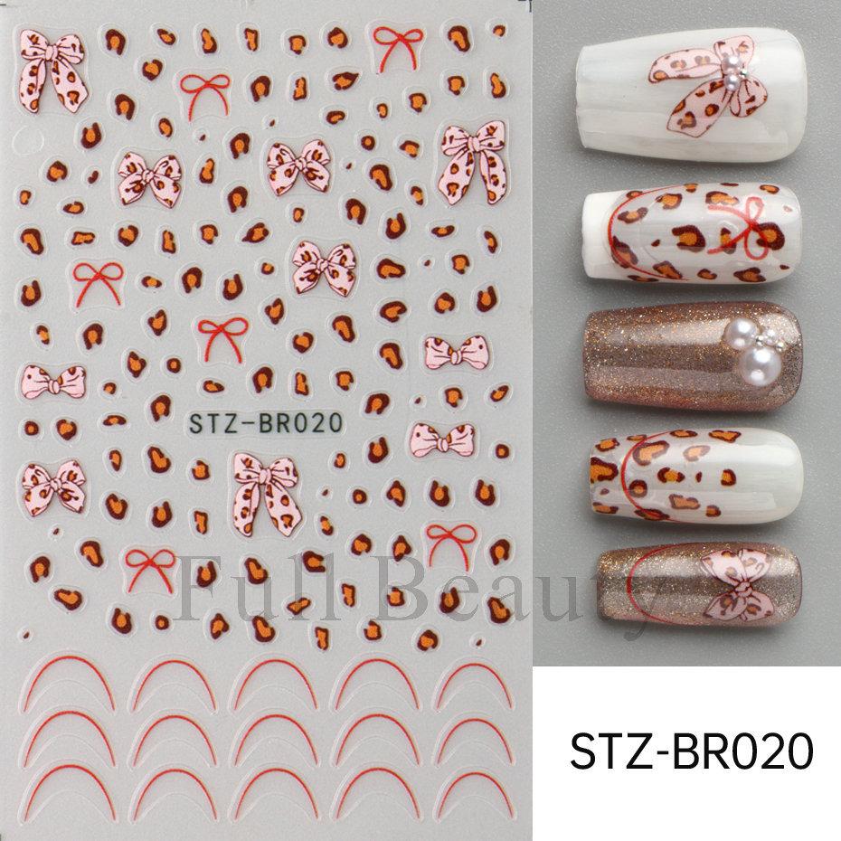 Nail Art Sticker, Leopard Print, Ballet Style, Pink Bow, French Line, Thin And Tough Nail Sticker.
