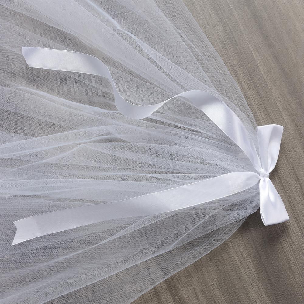 Accessories Short Simple White Ivory Two Layer Wedding Veil Women's Tulle With Comb Bridal Veil
