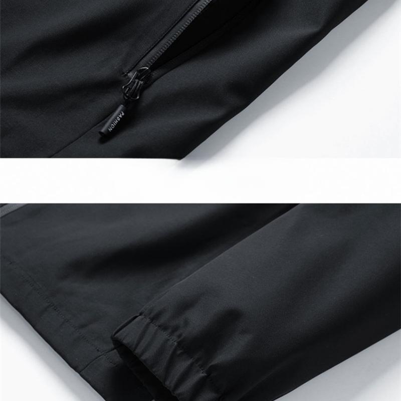 Herrenjacke Frühling und Herbst Abnehmbare Kapuze Wasserdichte Kapuzenjacke Herren Windbreaker