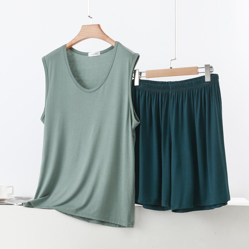 Women's Modal Pajama Set: Sleeveless Tank Top & Loose Shorts, Summer-Weight Plus Size Homewear