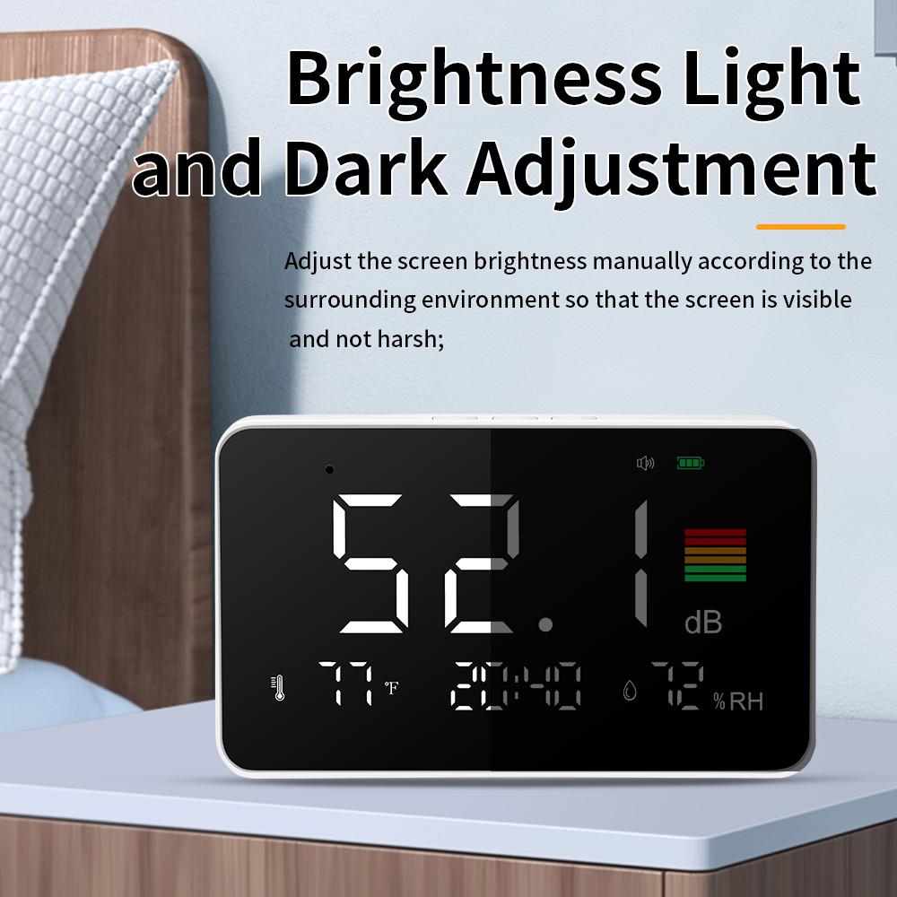 Digital Sound Level Meter 30-130dBA Digital Noise Meter with Large LCD Screen Desktop Decibel Decibel Monitoring Tester