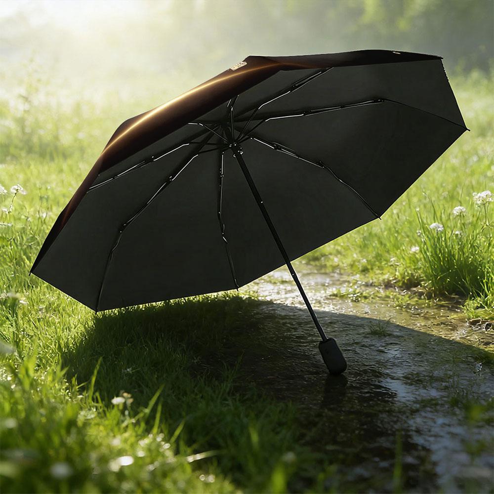 Modern Round Music Note Brain Black Eye-Catching Print Umbrella