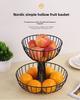 Metal 2 Tier Basket Fruit Stand Fruit Holder for Storing and Organizing
