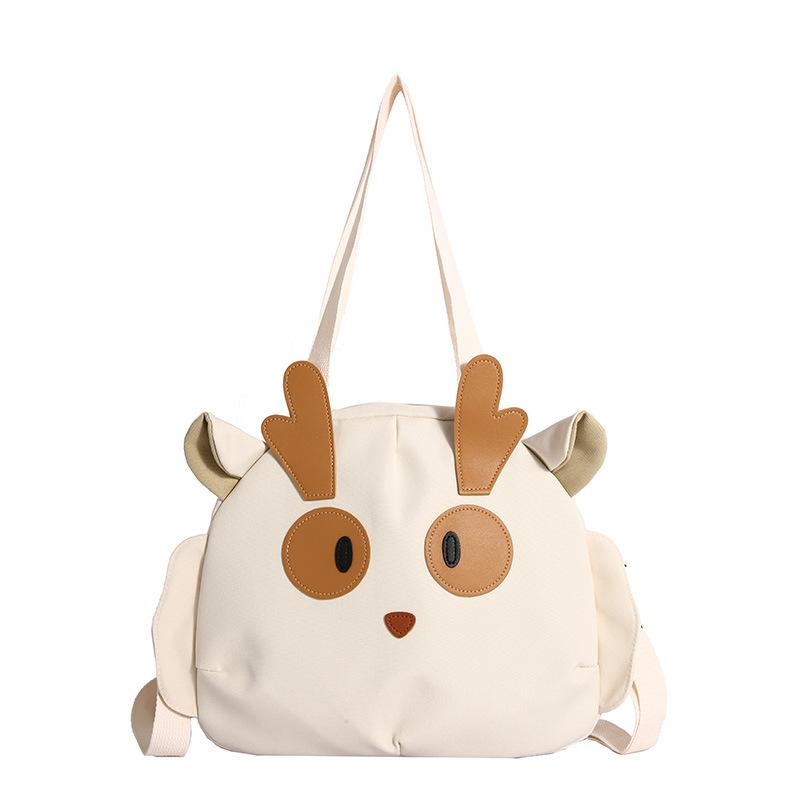 bag shoulder bag cartoon messenger bag middle school student casual canvas large capacity schoolbag cute wind commuter bag