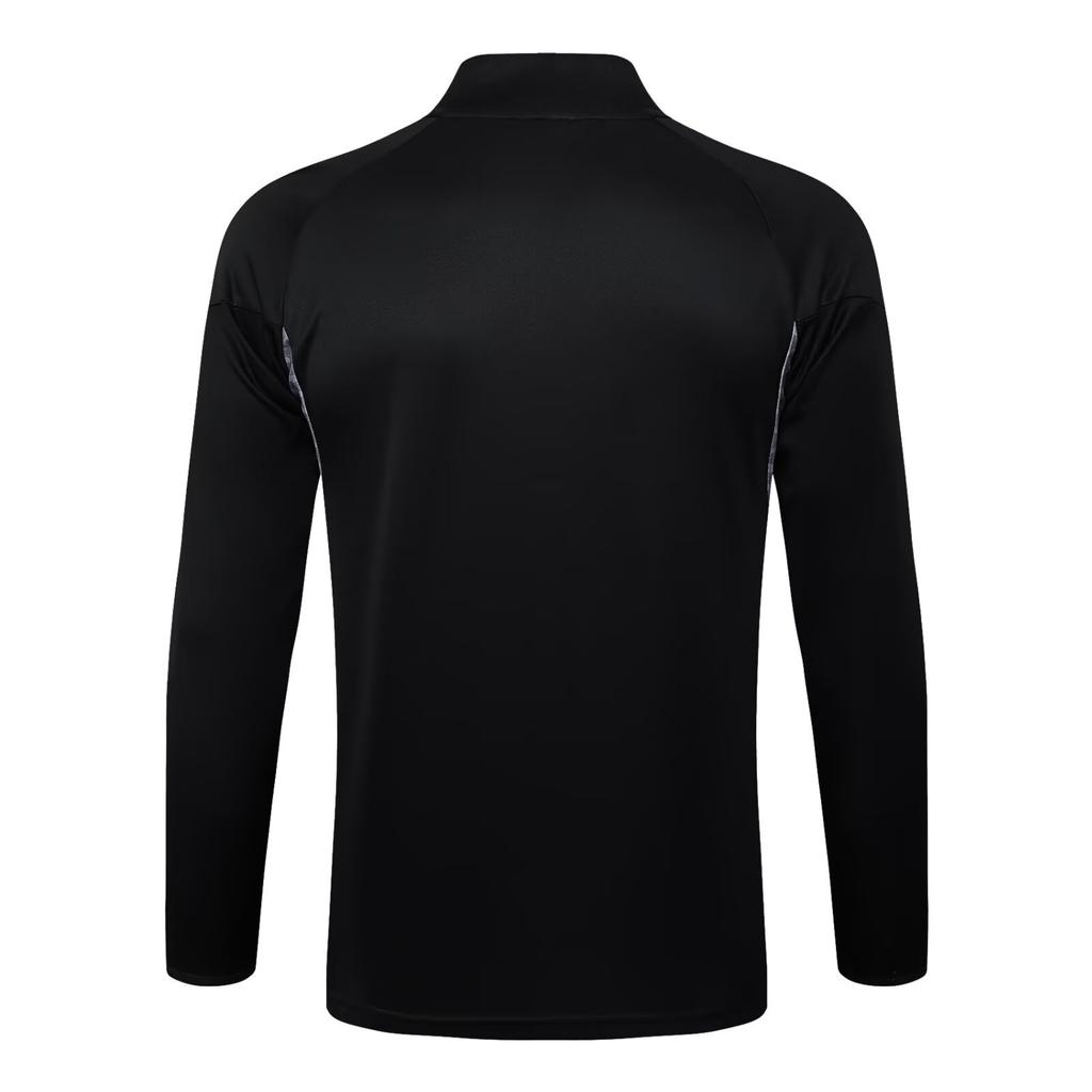 Fußball Trainingsshirt Langarm Real Madrid Trikot Erwachsene Herbst und Winter Teamsportbekleidung Halbreißverschluss Fußballtrikot Set