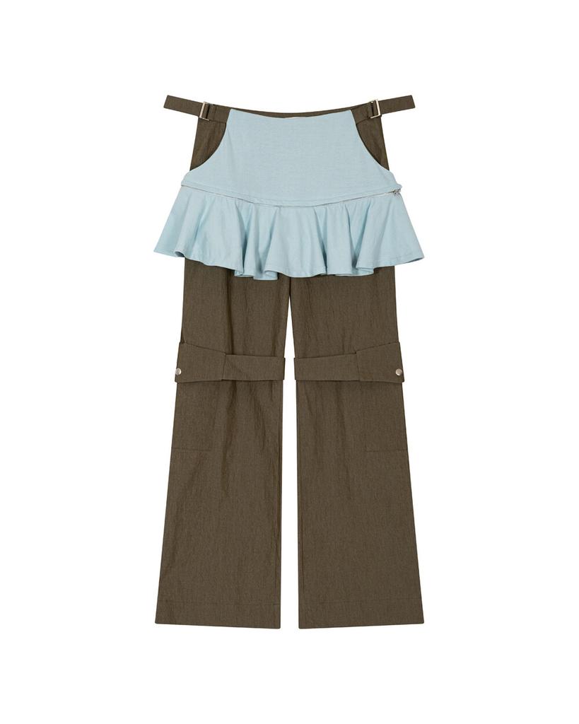 Pyule Skirt Cargo Pants Khaki