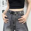 Women's Y2K Retro Riveted Leather Belt with Round Holes - Versatile and Stylish Accessory