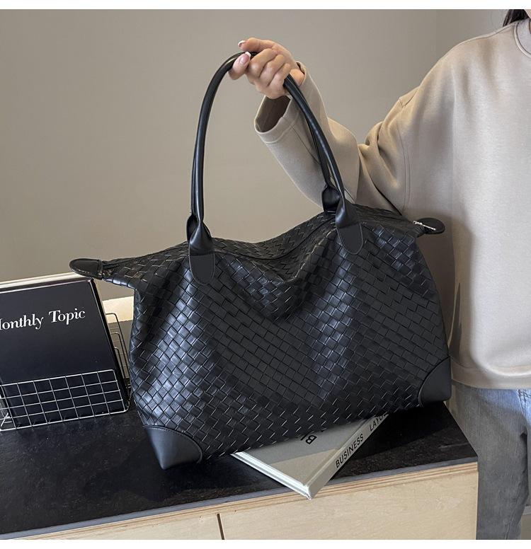 Fashion Woven Large-capacity Tote Bag Women's 2024 New Simple and Versatile Short-haul Shoulder Travel Bag Tide