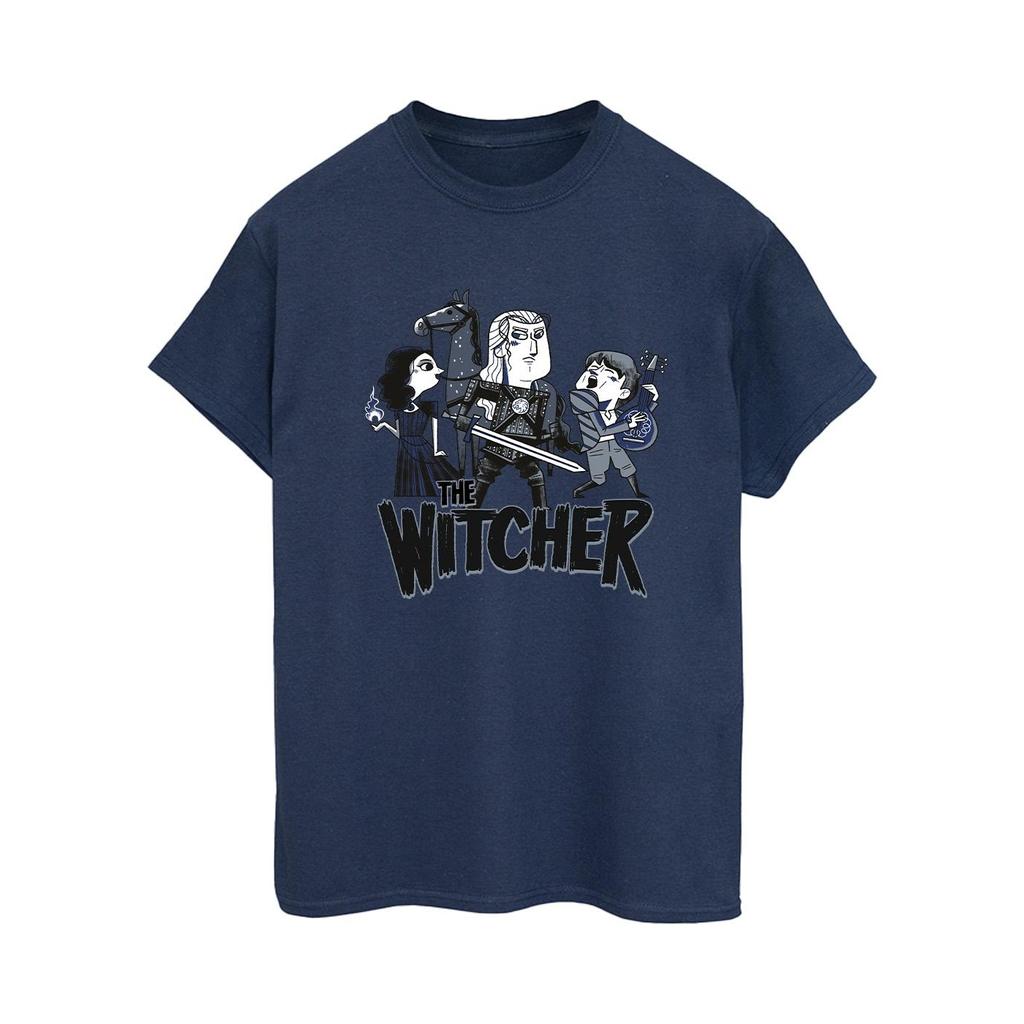 Netflix Womens/Ladies The Witcher Team Illustrated Cotton Boyfriend T-Shirt