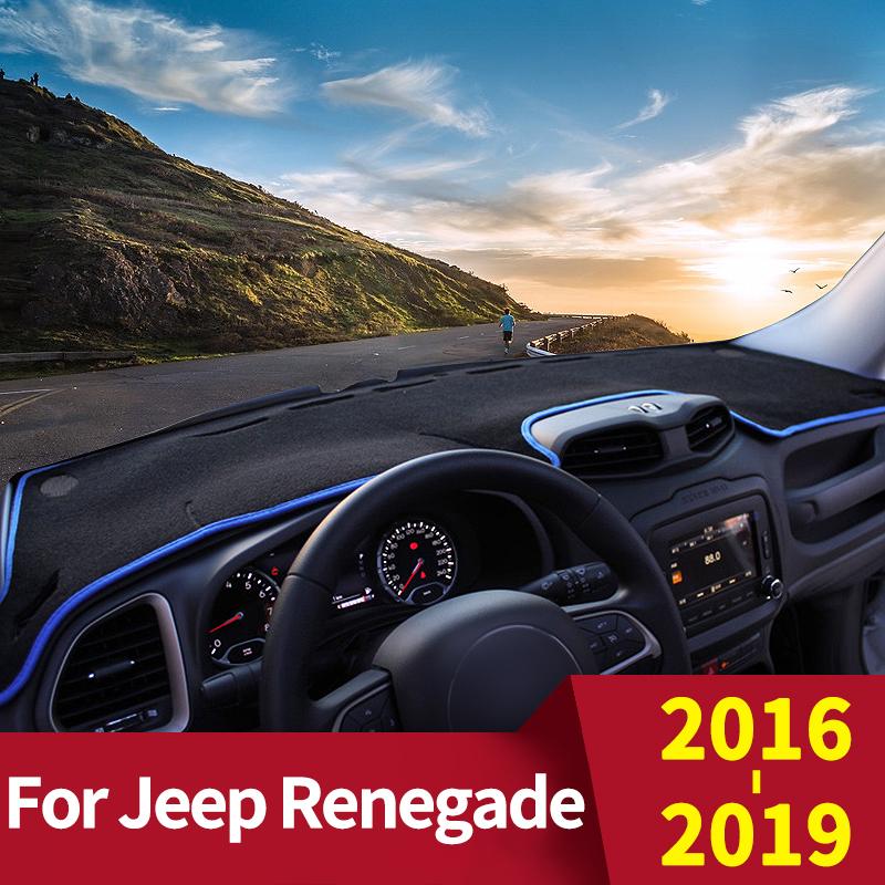 

Для Jeep Renegade BU 2015 2016 2017 2018 автомобильный коврик для приборной панели коврик солнцезащитный козырек приборная панель ковры