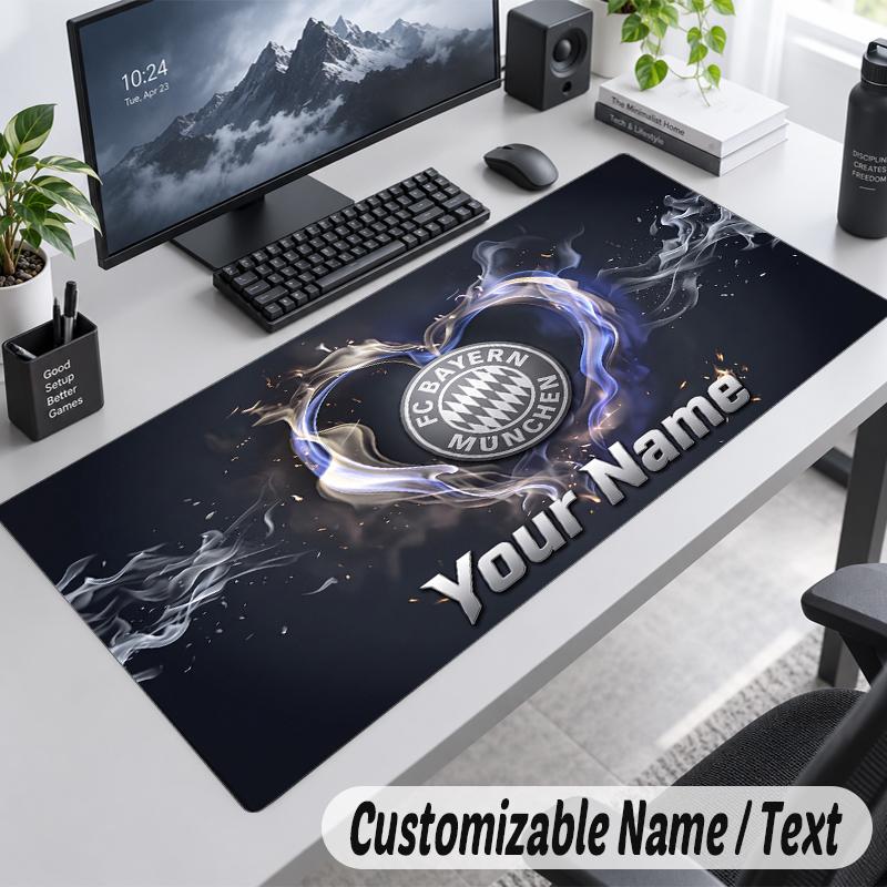 Benutzerdefinierter Name Text Mauspade FC Bayern München Personalisierte Schreibtischunterlage Für Arbeit Und Gaming