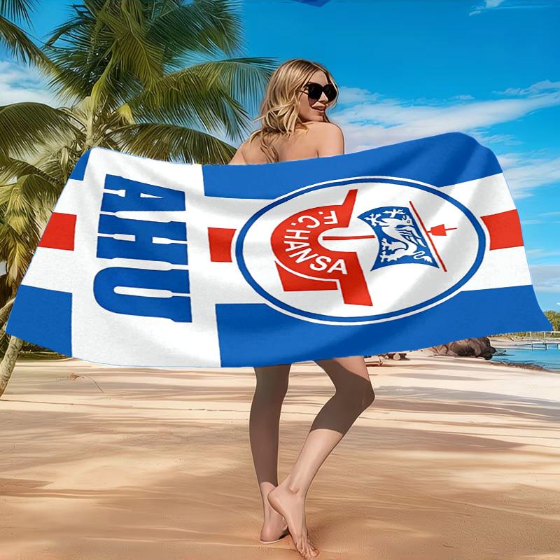 FC Hansa Rostock Wappen Design Strandtuch, Schnelltrocknend, Pflegeleicht, Geeignet für Fitness und Strandurlaub, Sport-Essential