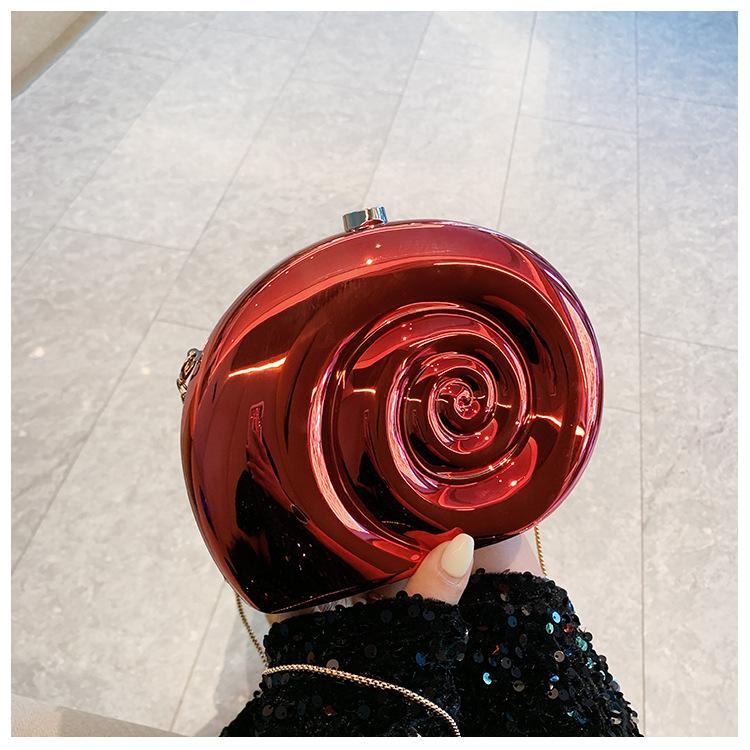 

Fashion Rose Acrylic Clutch Bag for Women Designer Snail Box Shoulder Crossbody Bags Luxury Evening Party Purses Valentine Day