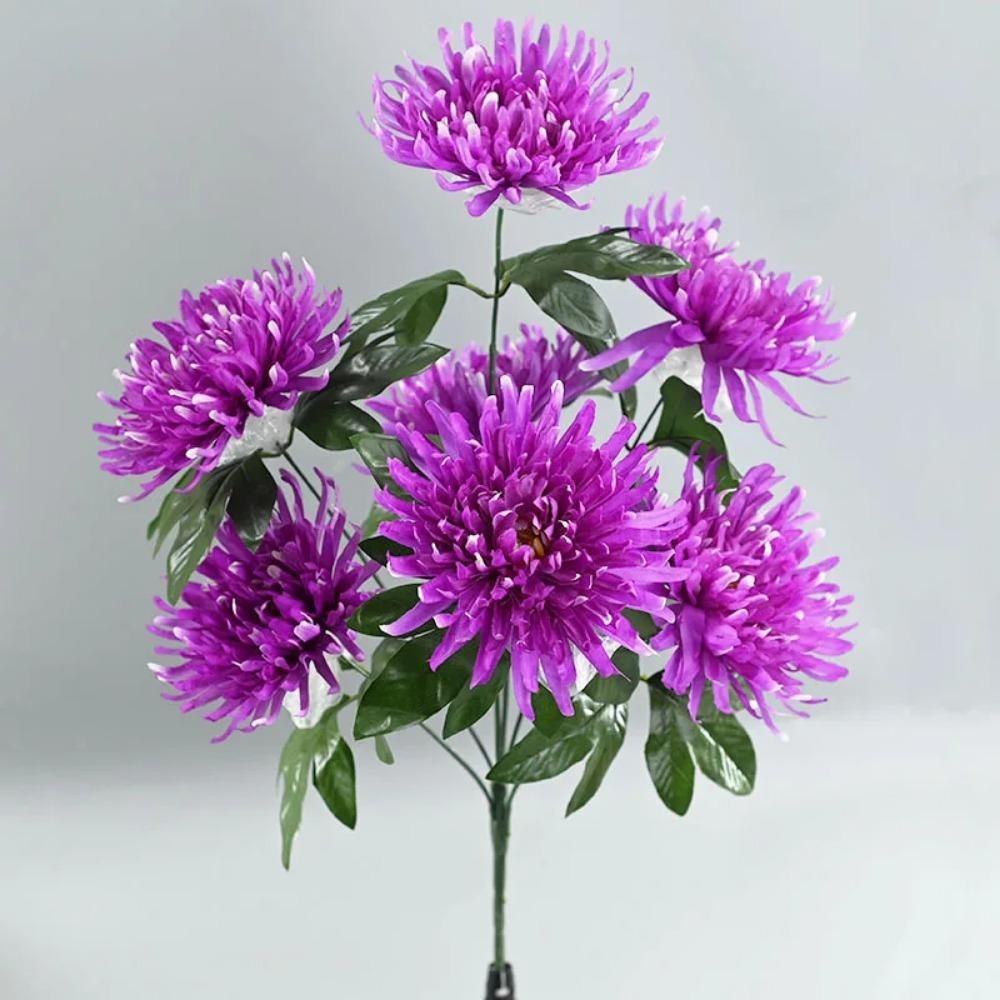 7 Heads /1pcs 55cm golden chrysanthemum branch plastic Artificial flowers flores DIY wedding home decoration plant