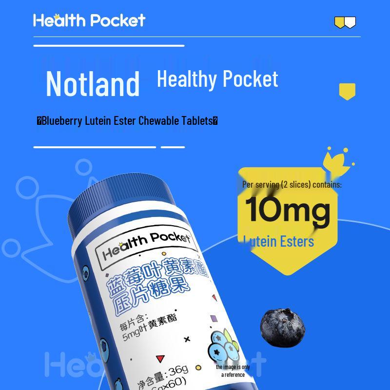 Nott/Land Blueberry Lutein Ester Tablets - 60 Count for Eye Support During Late Nights, Overtime, and Studying.