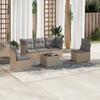 Vidaxl 6-Cz. Garden Furniture Set With Cushions, Beige, Poly Rattan