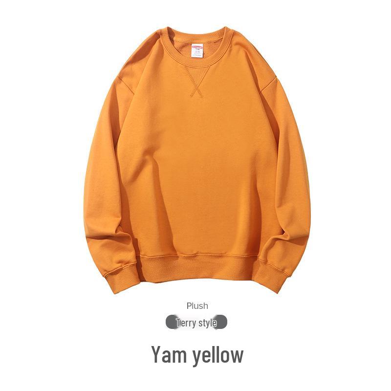 Felpa Girocollo Oversize Pesante da 380g in Puro Cotone, Colore Unito, Stile Primavera/Autunno, con Logo/Testo Personalizzato Stampato.
