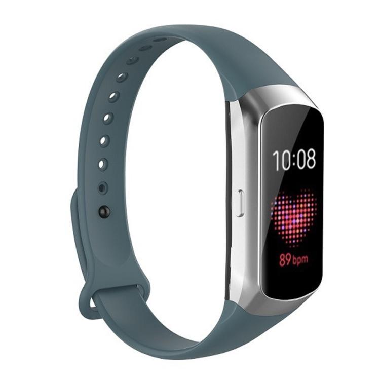 

For Samsung Galaxy Fit SM-R370 Silicone Glossy Nail Button Watch Band(Rock Cyan)