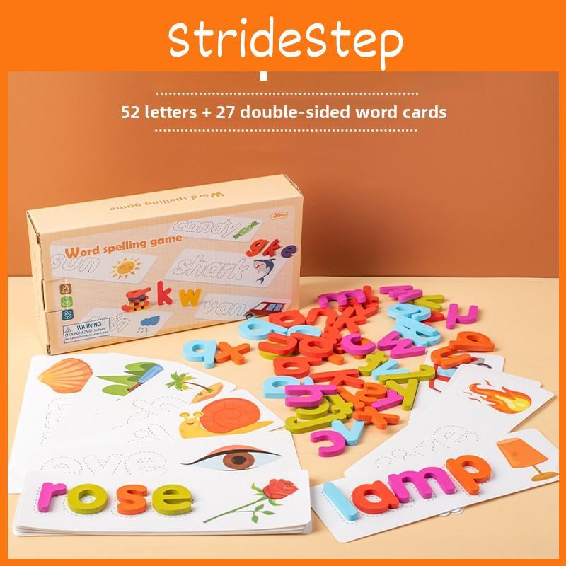 Wooden Children Letter Spelling Word Game English Cognitive Matching Puzzle Toy