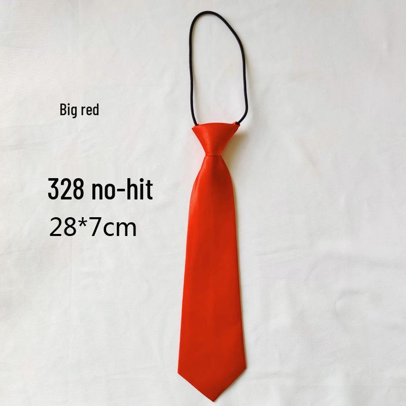 Solid Color Short Pullover with Cute Tie for Women & Children - Casual Uniform Accessory