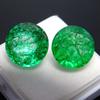 Natural Green Emerald Loose Gemstone Colombian Round 17.23 ct Pair for Jewelry Making and Crafts