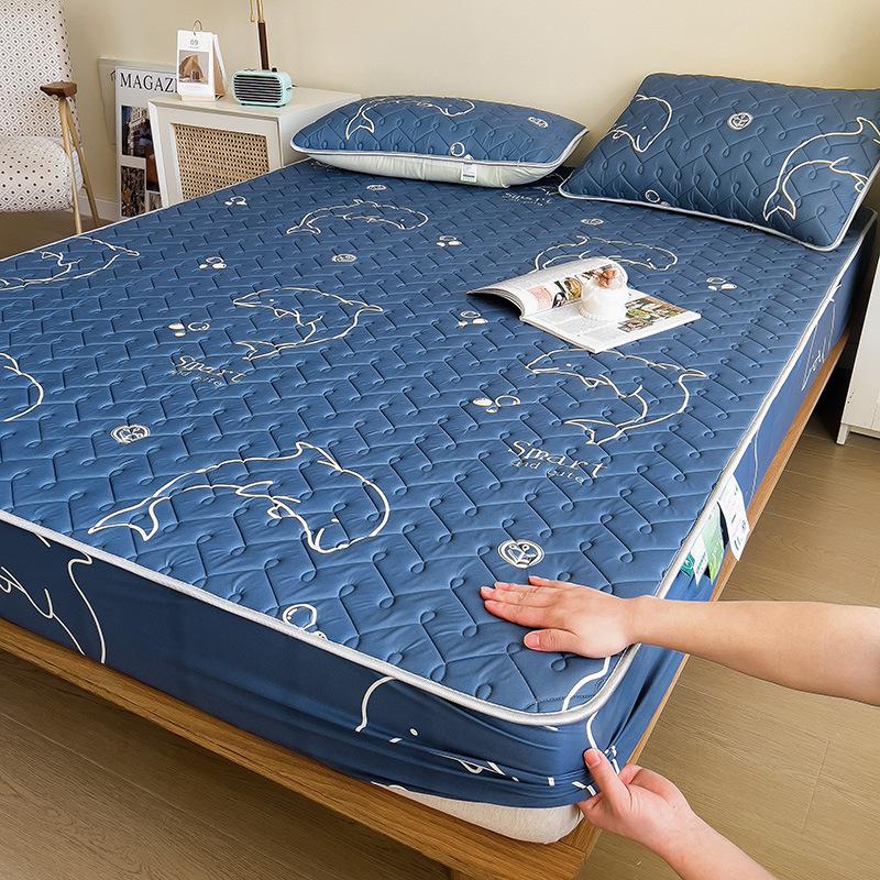 Latex-Schlafmatte für Mutter und Baby, dreiteilige Tagesdecke mit kühler, seidengepolsterter Latex-Matratzenschutzhülle