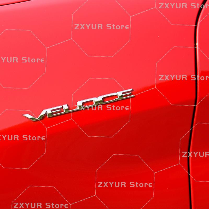 Metal VELOCE Q2 Q4 Emblem Car Sticker Letter Badge Decal Body Rear End Trunk Decor For Alfa Romeo 159 147 Junior Giulia Stelvio vmo895