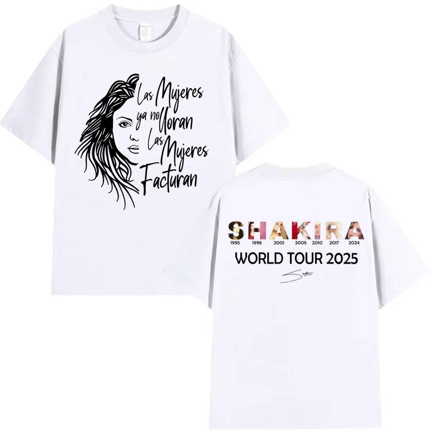 

Shakira Las Mujeres Ya No Lloran World Tour 2025 Tshirts Mens Hip Hop Tshirt High Quality Cotton Oversized Tee Shirt Fans Gift M
