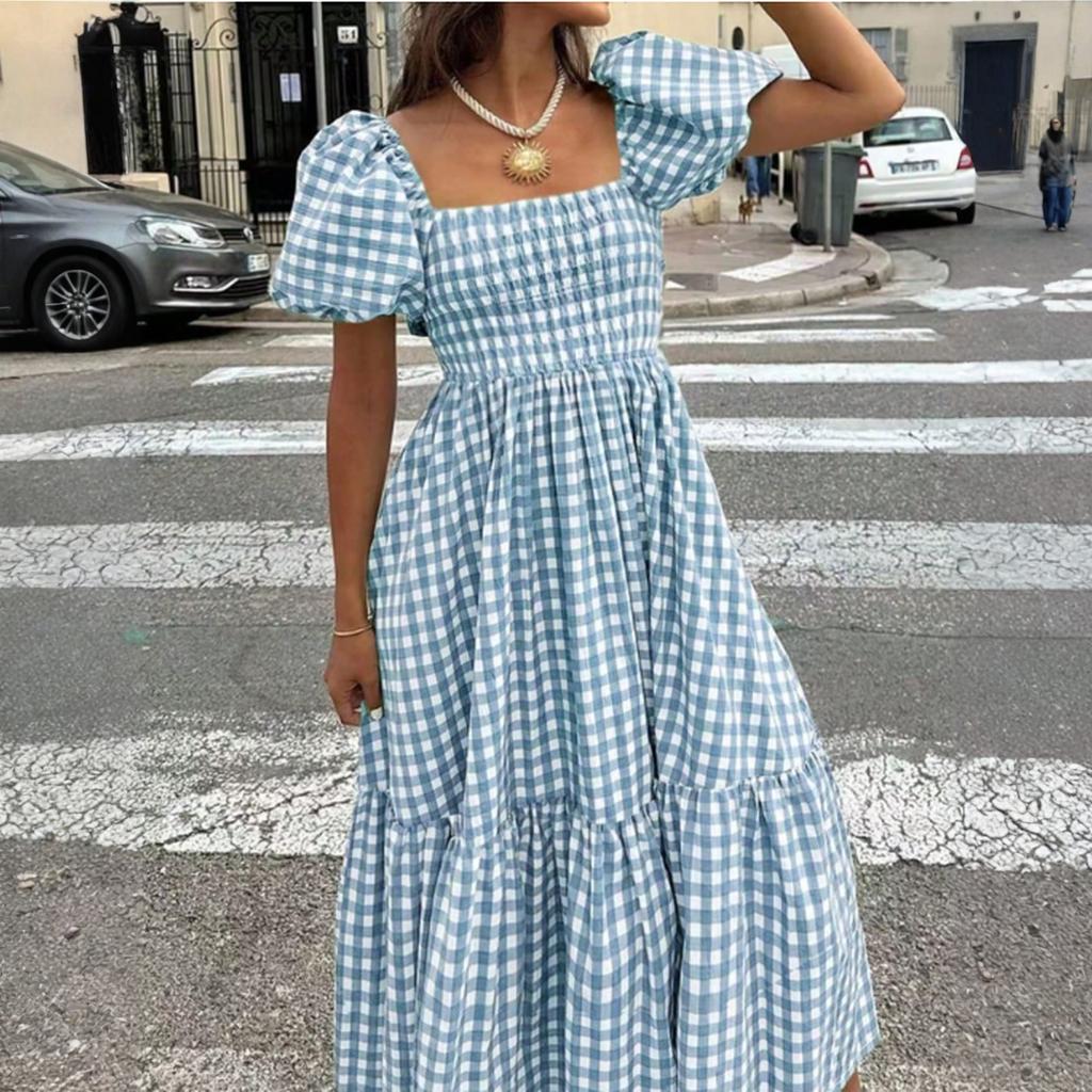 Women's Casual Fashion Short Sleeve Retro Retro Dress