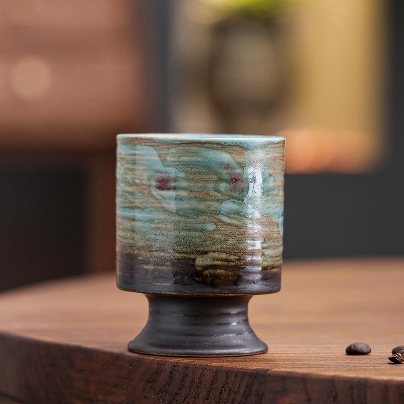 Retro Ceramic Coffee Cup Graffiti Kiln-Changed Latte Cup Creative Coarse Pottery Afternoon Teacup