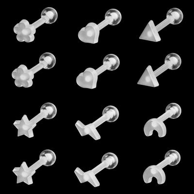 10Pcs Acrylic Transparent Invisible Lip Stud Invisible Insert Lip Stud Ear Stud Nose Stud Lip Stud