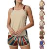 Womens Two Piece Tankini Bathing Suits Tank Top with Boyshorts Printed Flag Pattern Modest Swimwear Set