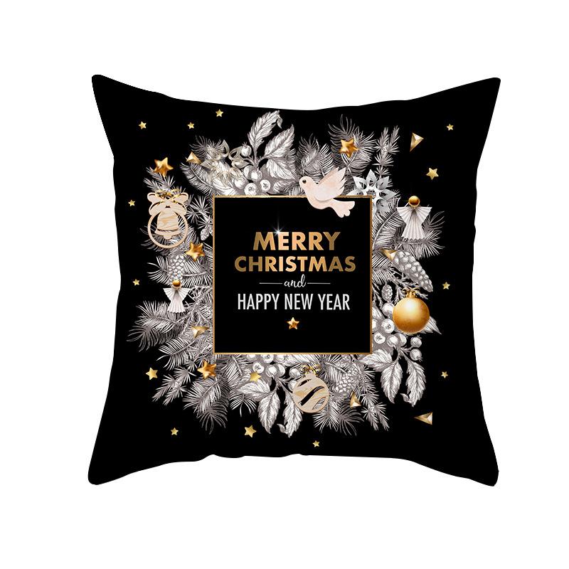45cm Black Christmas Pillow Case Bell Christmas Ball Home Decor Pendant Christmas Decoration Happy New Year Noel Naveda Gift