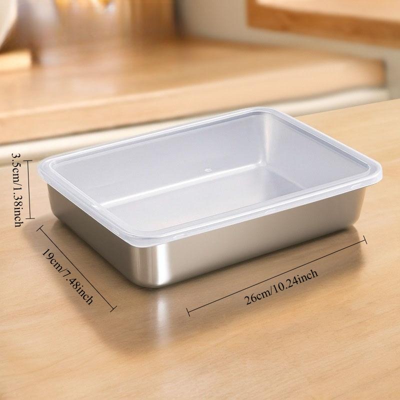 3pcs Thick Stainless Steel Food Storage Containers - Leakproof, Reusable, Stackable,Durable Airtight Kitchen Fruit, Meat