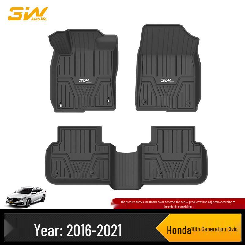 3W All TPE Floor & Trunk Mats for Honda 10th & 11th Gen Civic
