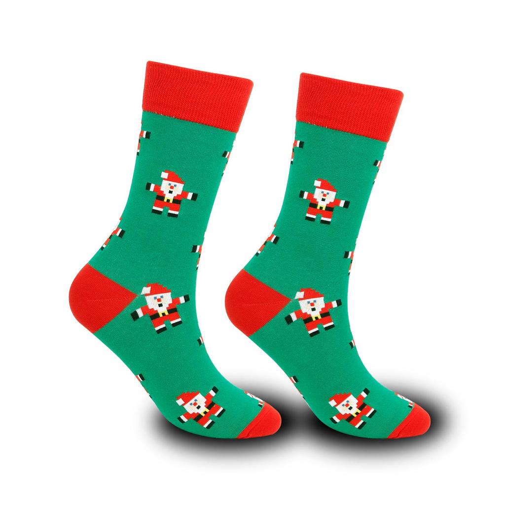 Festive Mid-Calf Cotton Socks: New Trendy Colorful Christmas Men's Plus Size Casual Socks