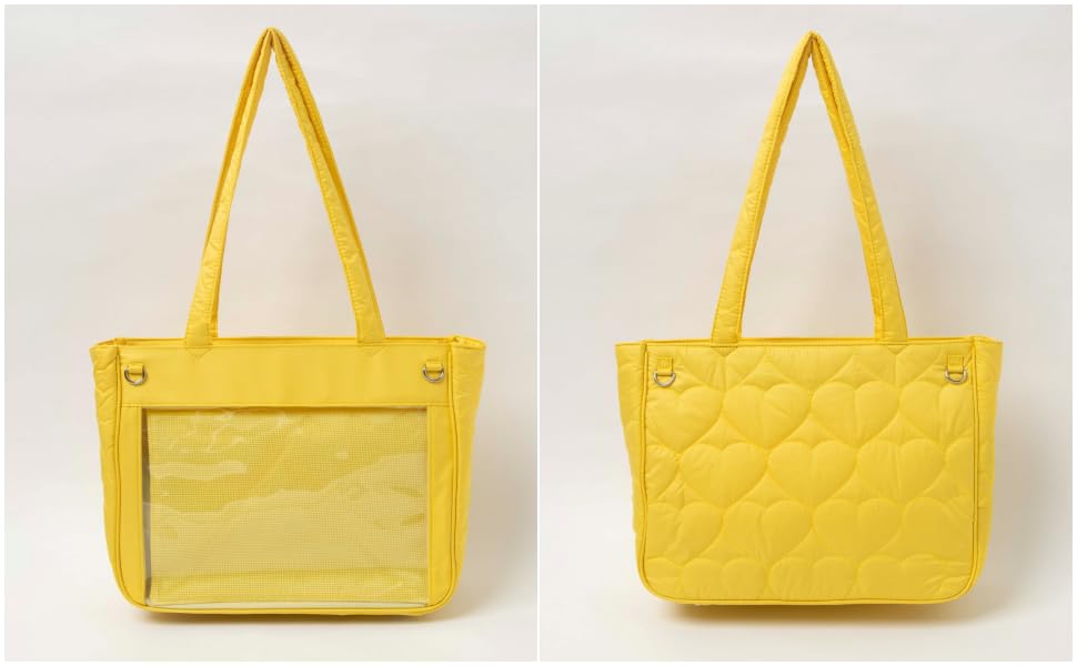 WEGO Ita Bag Tote A4 Perfect for Live and Perfect Gift for Size Yellow (Small) Bag, Quilted, Decorated, Size, Oshikatsu, Events, Spring, Summer,