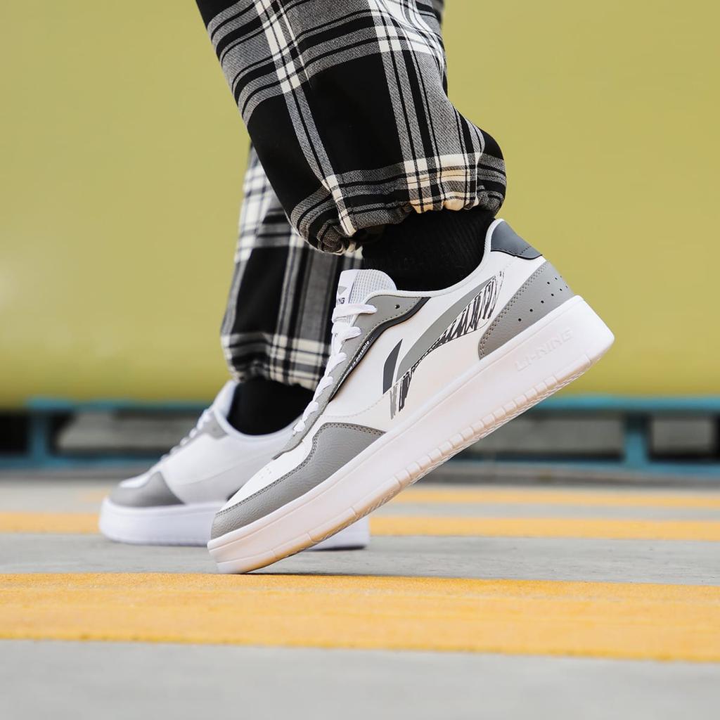 Li Ning Duda Low Top Skateboard Shoes Men's White Gray AGCT333-1