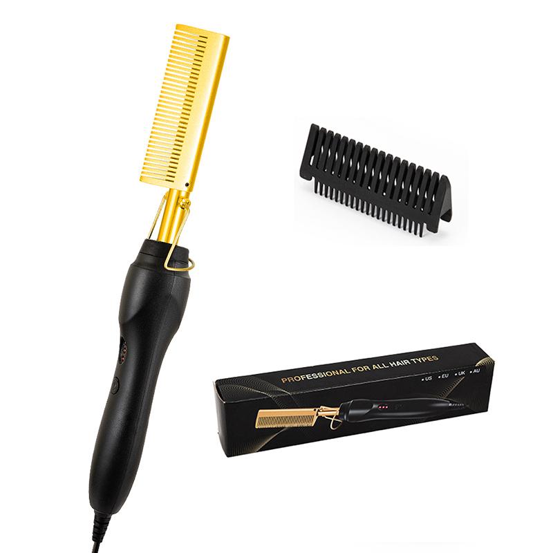 Professional Electric Ceramic Ionic Hair Straighten Straightener Brush Hot Comb Pressing Electric Hot Comb Hair Straightener
