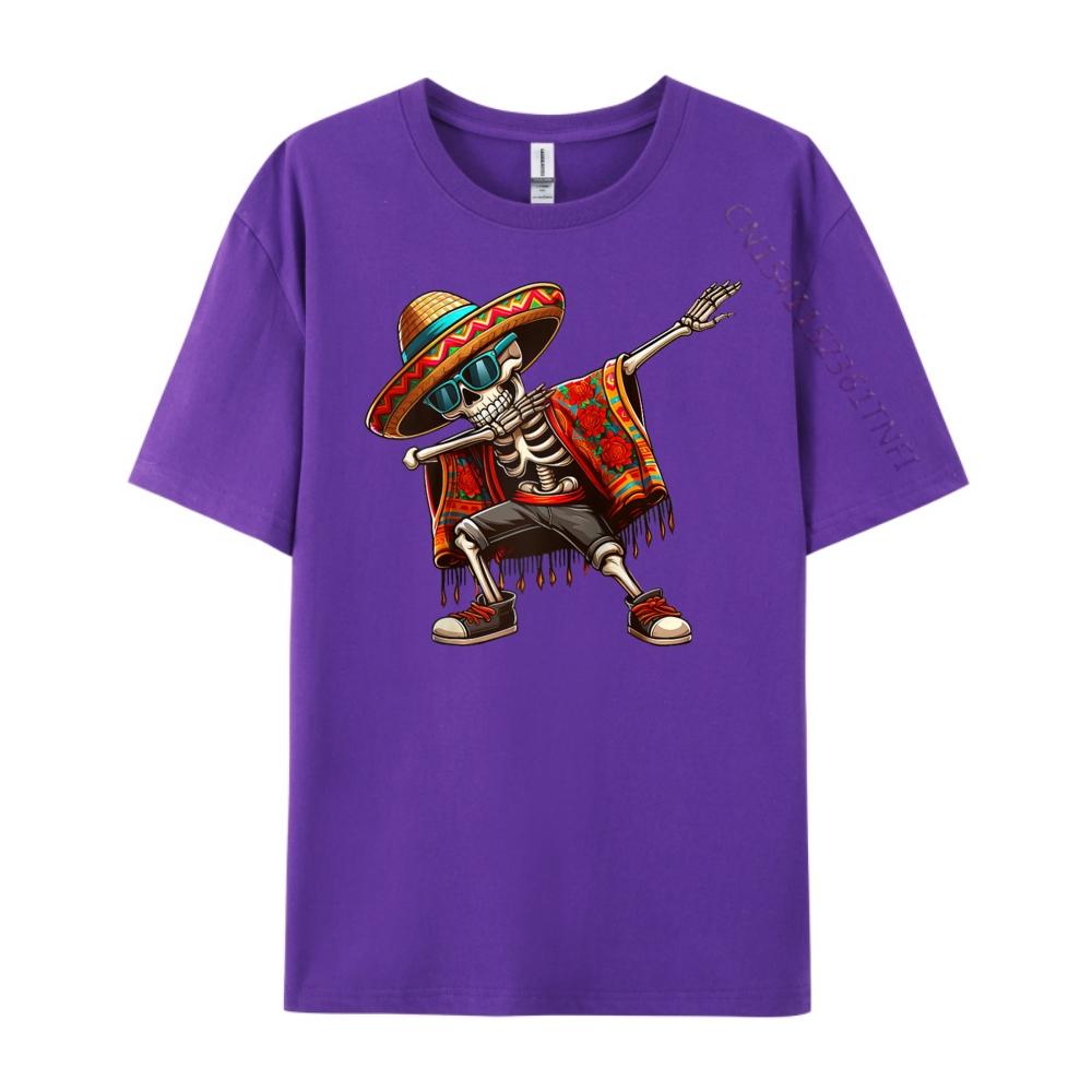 Dabbing Skeleton Sombrero Poncho Cinco De Mayo Mexican Raglan New T Shirt Mens TShirts