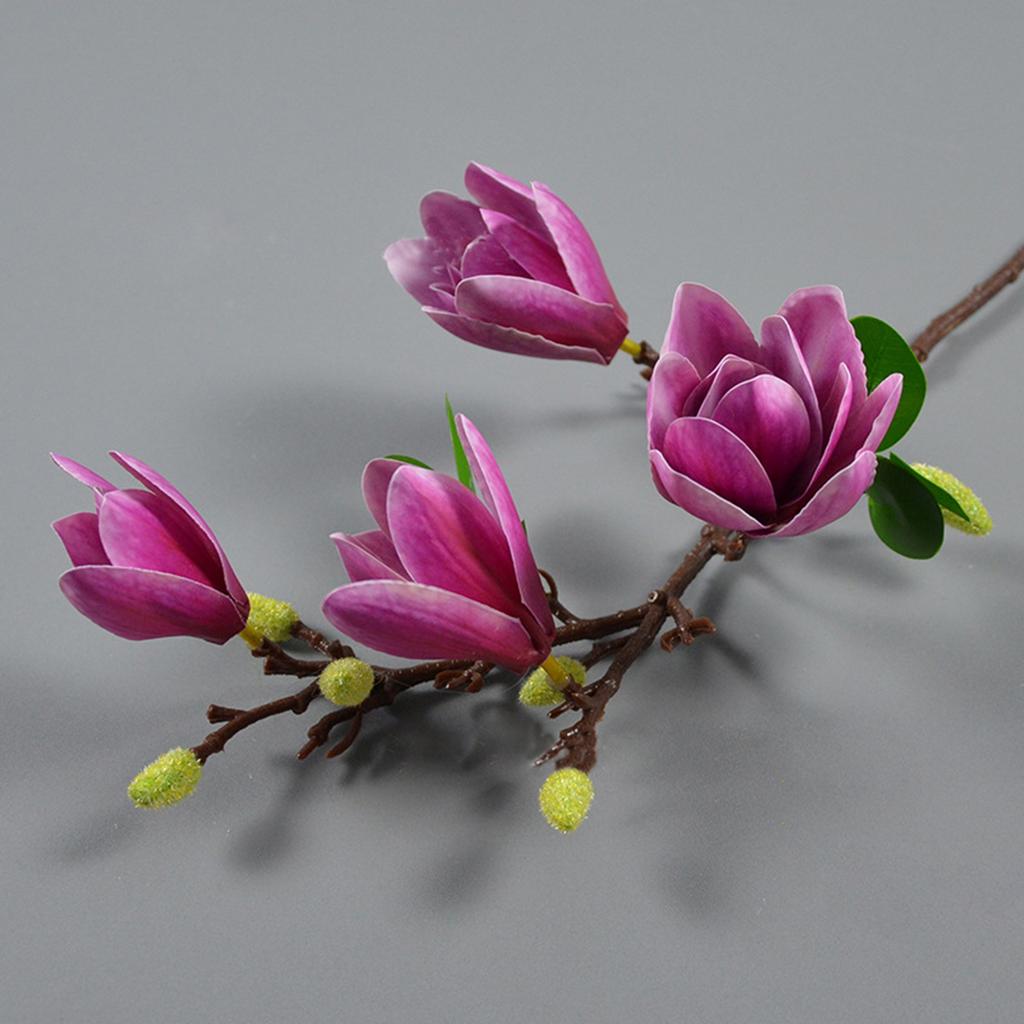 Konstgjord Blomma Silke Magnolia Bukett Gör-det-själv Po Rekvisita Bröllop Brudbukett Bord Fest Vas Hem Utomhus Trädgårdsdekoration