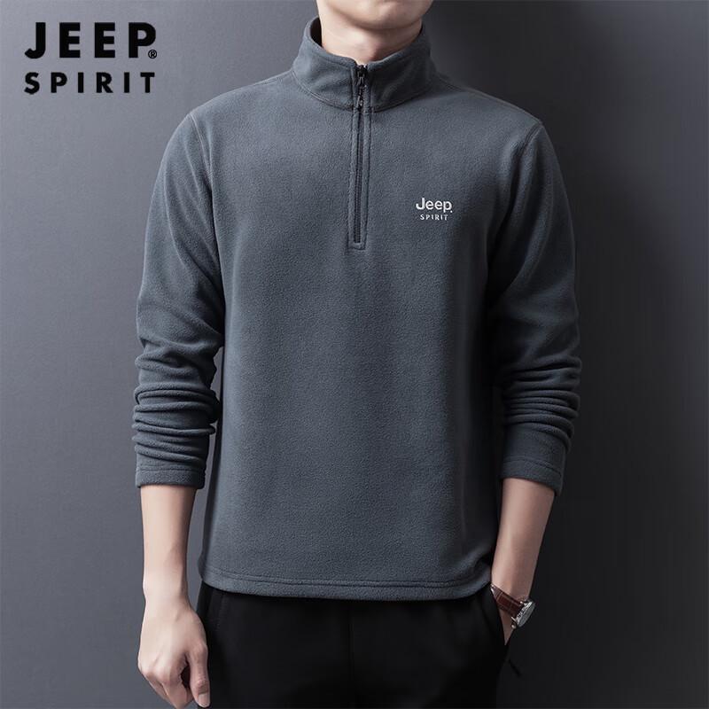 JEEP SPIRIT Hanorac Casual cu Mânecă Lungă din Fleece pentru Bărbați