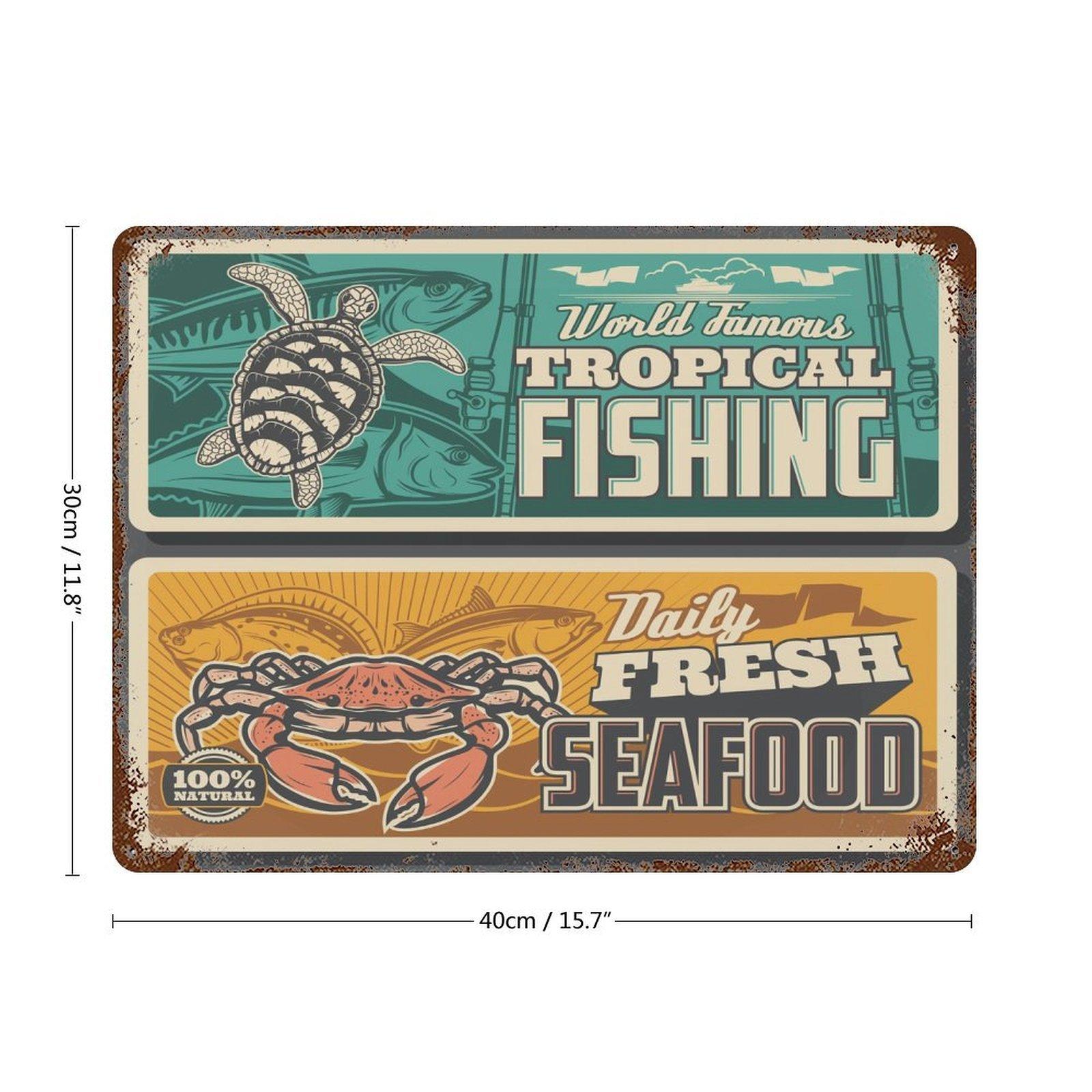 

1-Pack antique style metal plaque, 20×30cm and 30×40cm, shabby rust decor for office, kitchen, living room or garage 30*40CM