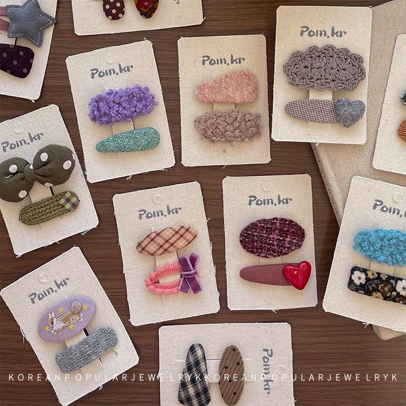 Korean Style Floral Fabric Hair Clip - Autumn/Winter