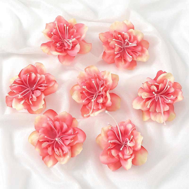 10/20Pcs 6cm Silk Artificial Cherry Blossom Head for Home Room Dceoration Bridal Wedding Decoration DIY Wreath Accessories